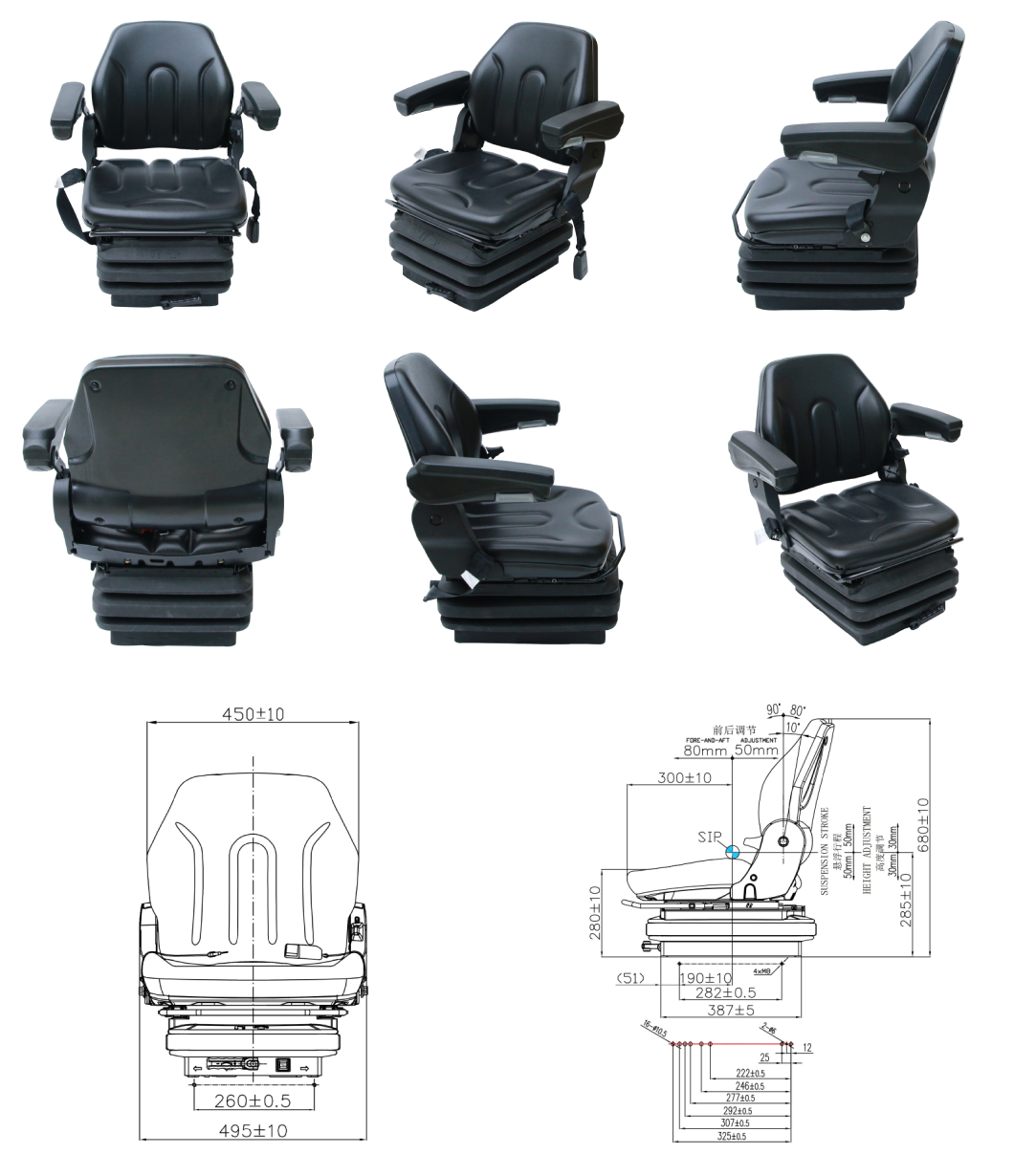 Quality Driver Seats for Construction Machinery, Excavator, Mining, Agricultural(BF21)-Product_Description