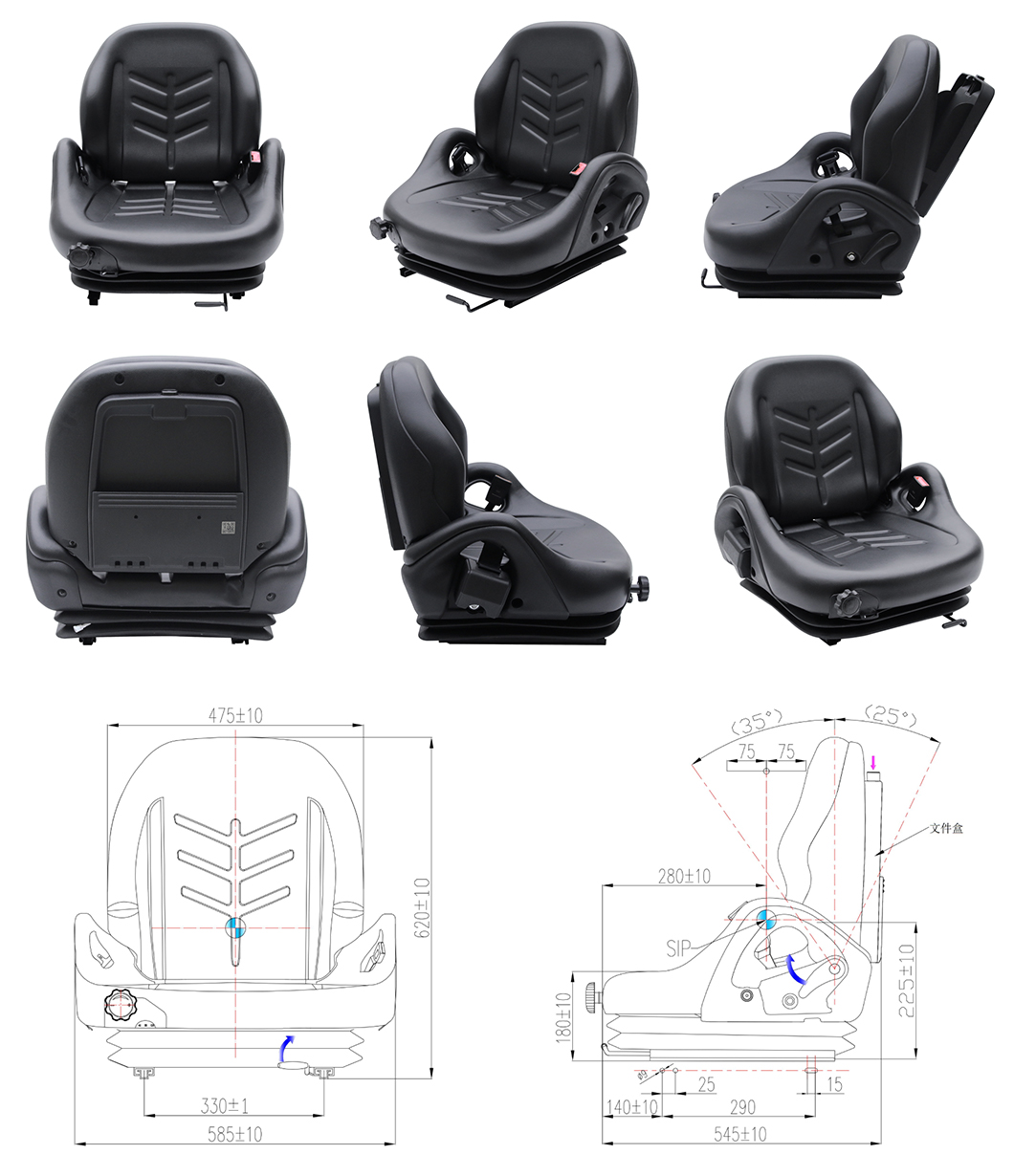 Original Genuine Forklift Seat with Shock Resistant and Pressure Reducing for Toyota Komatsu(BF5-3AB)-Product Description