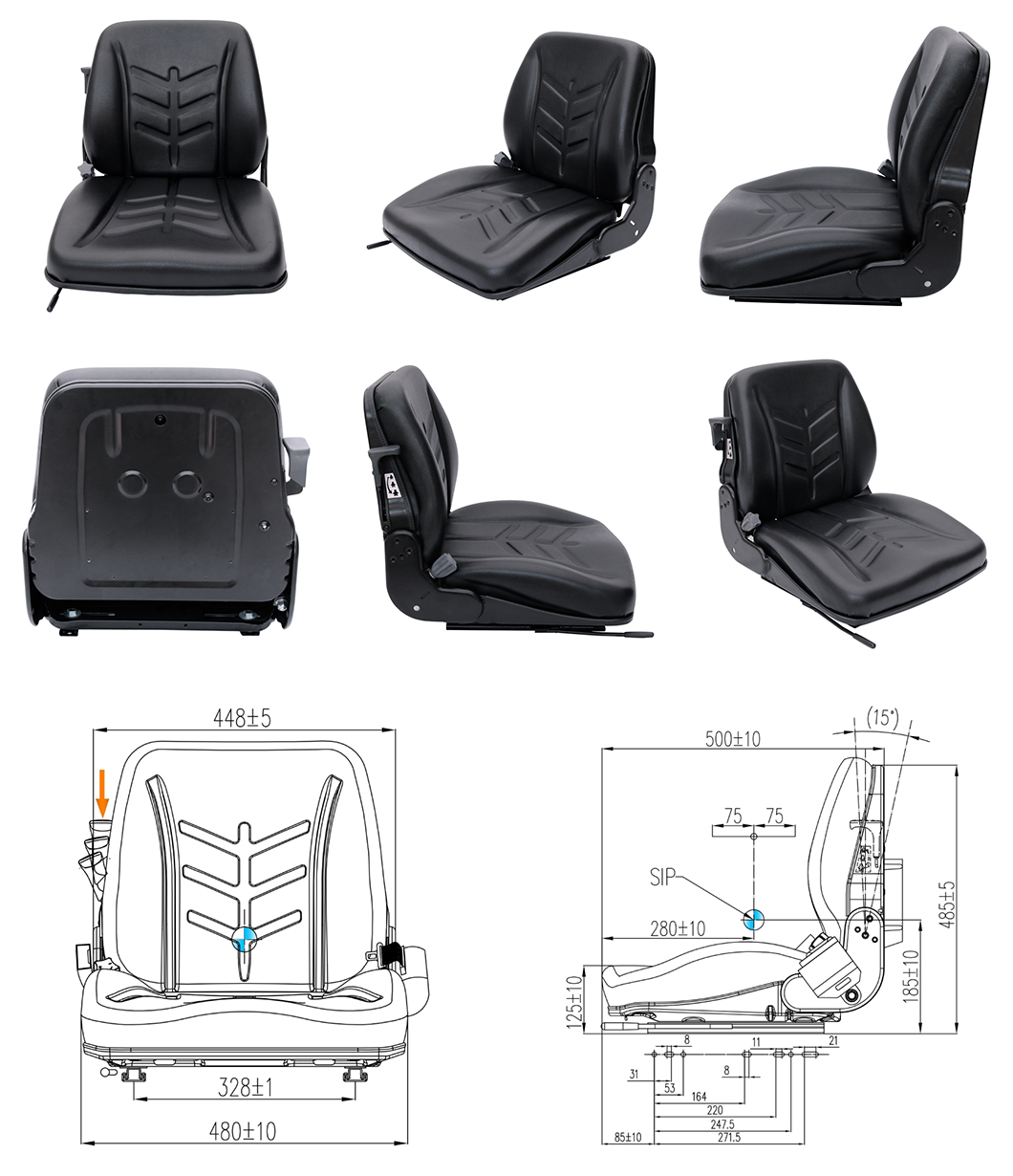 Economical Auto Parts Forklift Seat with CE EN13490 for Jungheinrich Hangcha Hyster Linde(BF8-4)-Product Description