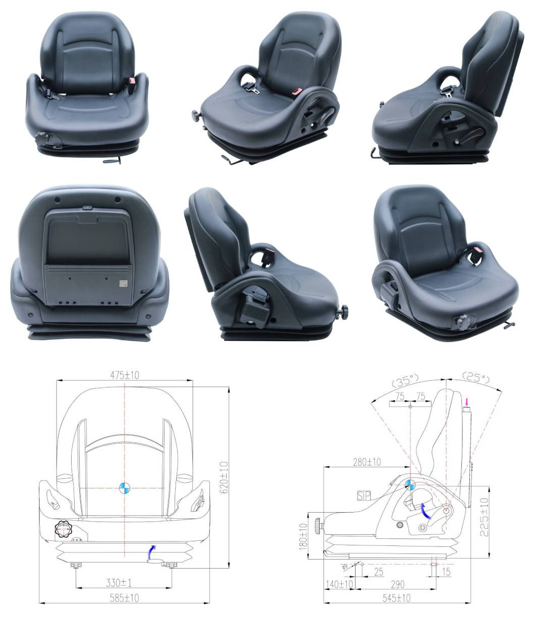 Brand New Universal Forklift Seat With Mechanical Suspension(BF5-3AB)-Product_Description