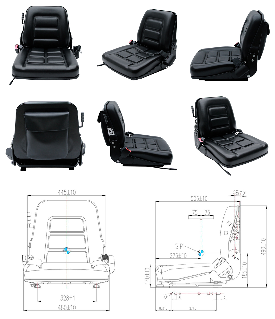 PVC High-grade forklift seat for BYD(BF1-3D)-Product Description