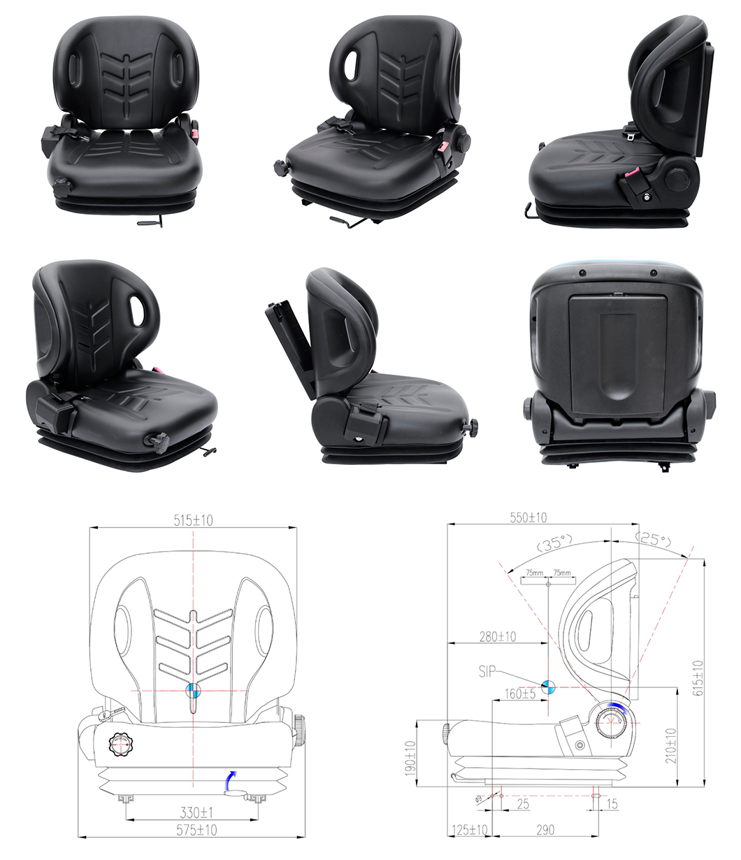 High-grade Electric Forklift Seat with Folding Backrest for Hangcha Jungheinrich EP JAC Bobcat(BF2-3AB)-Product Description
