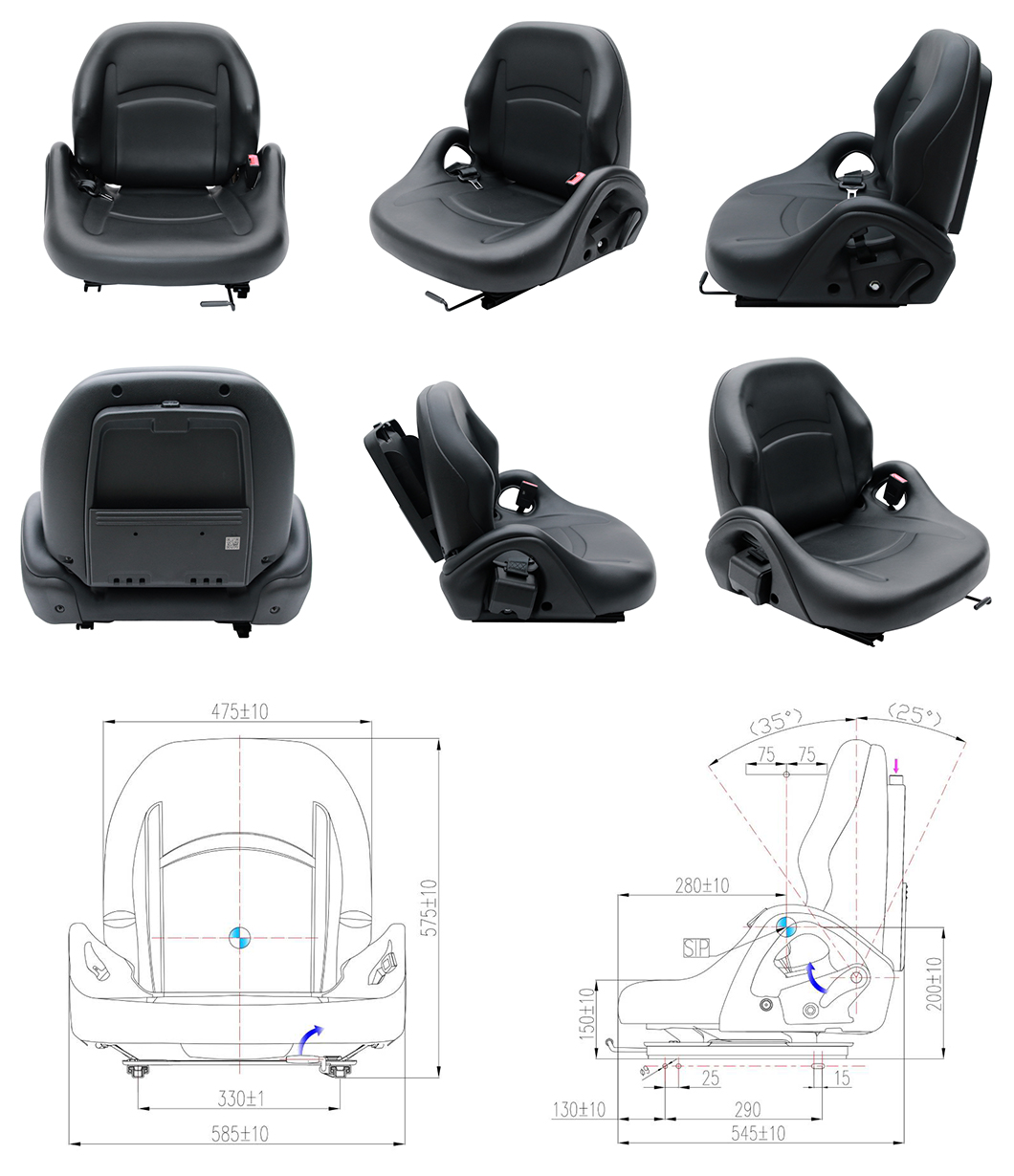 High Performance Reach Fork Lift Truck Seat with High Quality Retractable Safety Belt for Toyota Hangcha(BF5-2)-Product Description