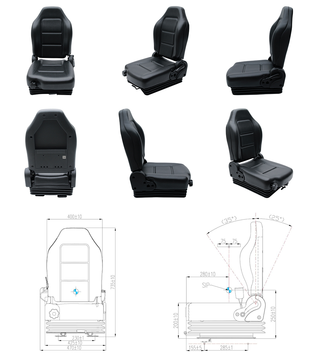Shockproof Forklift Seats with Mechanical Suspension for Jungheinrich and Aftermarket(BF6-3)-Product Description